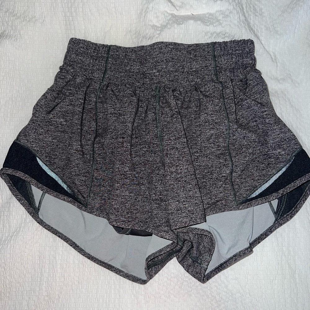 Lululemon Hotty Hot shorts, 2.5”, low rise, size 2, heather grey color